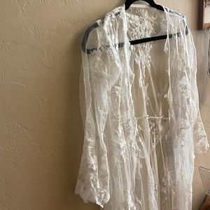 Cupshe long white lace cover up